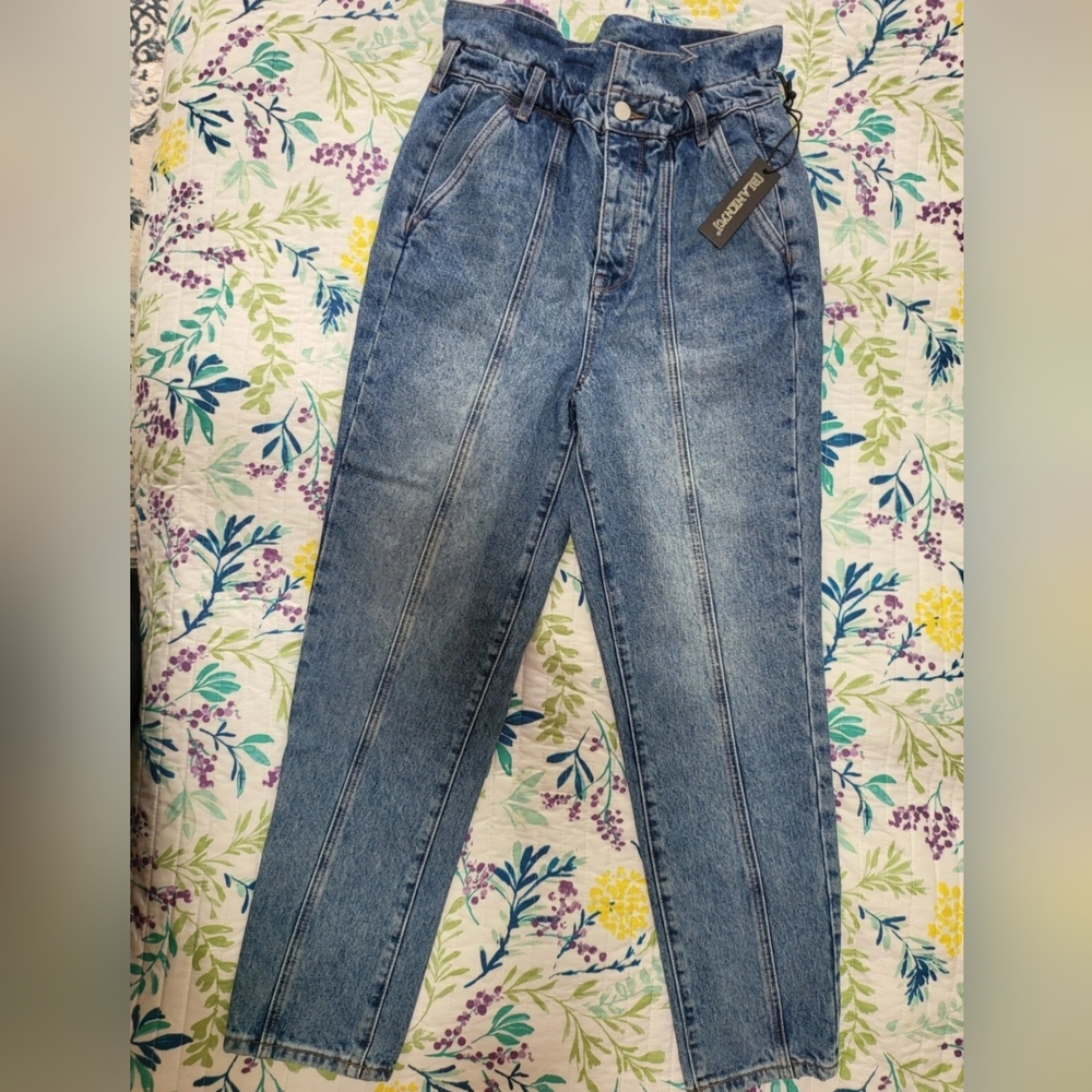 Blank NYC Distressed Blue Ankle Jeans